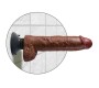 King Cock Vibrators ar sēkliniekiem 25,5 CM brūns