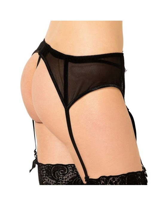 Queen Lingerie LACE GARTER BELT THONG S/M