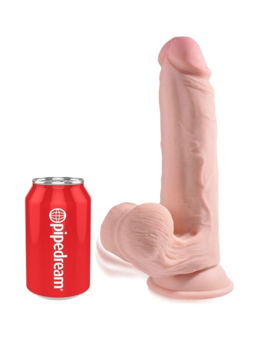 King Cock Plus Dildo ar sēkliniekiem 20,3 CM