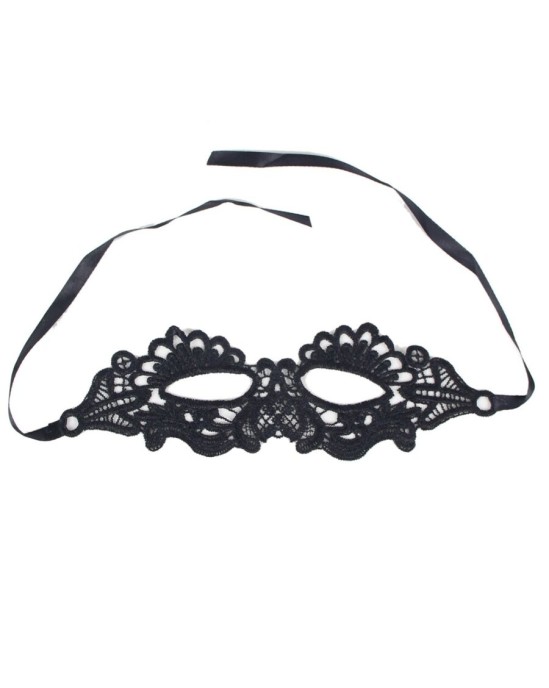 Queen Lingerie ENCHANTING BLACK LACE EYE MASK ONE SIZE