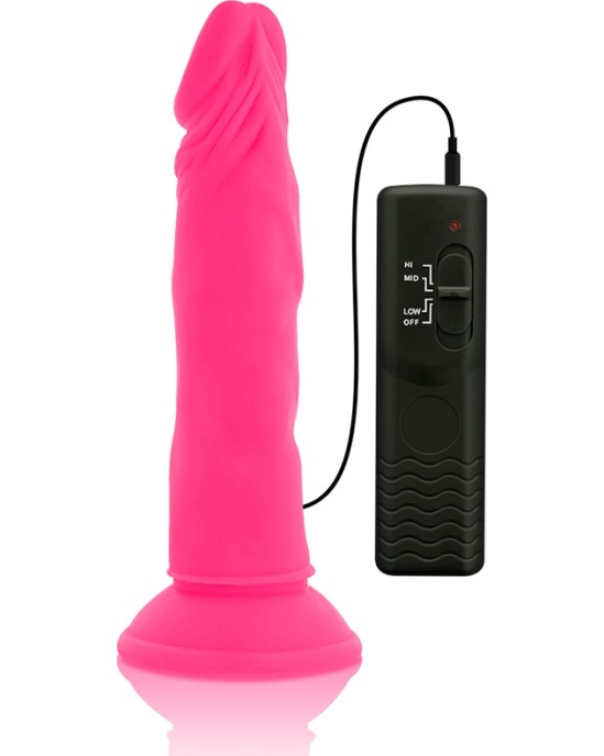 Diversia FLEXIBLE Dildo WITH VIBRATION 23 CM - rozā