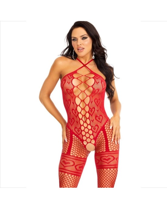 Leg Avenue Bodystockings LEG AVENUE - ЧУЛКИ ДЛЯ ШЕИ ЧАЛТЕР RED HEARTS RED