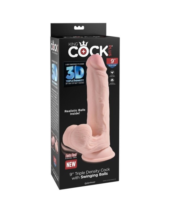 King Cock Plus Dildo ar sēkliniekiem 20,3 CM