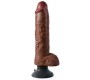 King Cock Vibrators ar sēkliniekiem 25,5 CM brūns