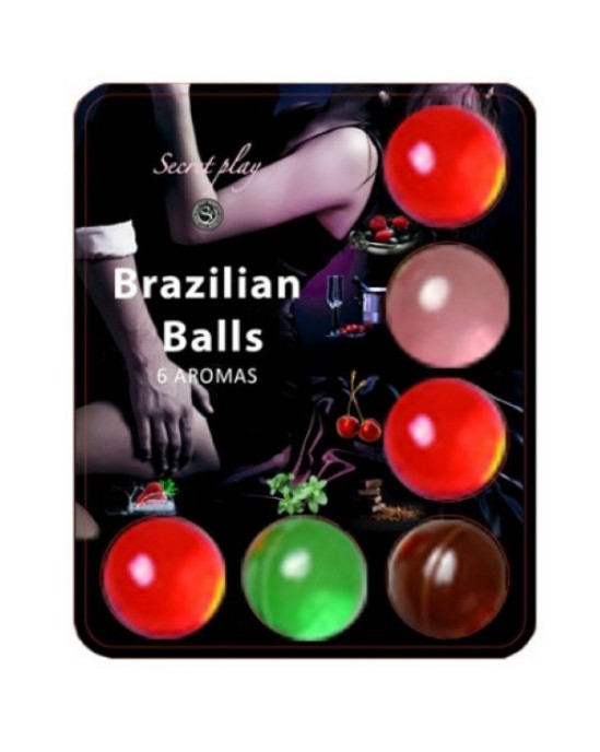 Secretplay Cosmetic SECRETPLAY — BRAZILLIAN BALLS LUBRICANT HOT BALLS 6 VIENĪBAS