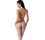 Passion Woman Bodystockings PASSION - BS100 WHITE BODYSTOCKING ONE SIZE