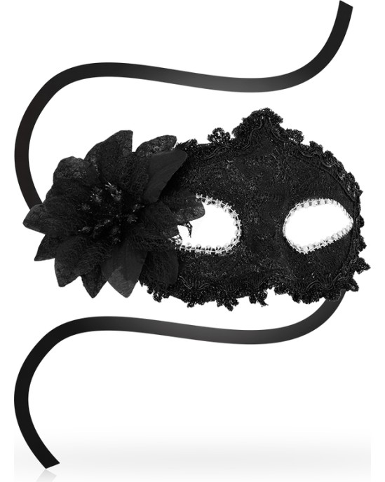 Ohmama Masks OHMAMA - ANTIZAZ MASKAS VENĒCIJAS STILA SĀNU ZIEDS - MELNA