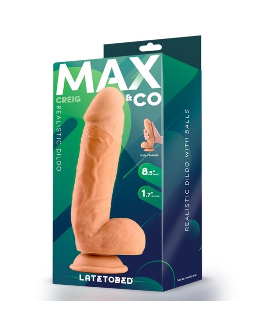 Max & Co Creig Realistic dildo ar sēkliniekiem 8.5 miesu