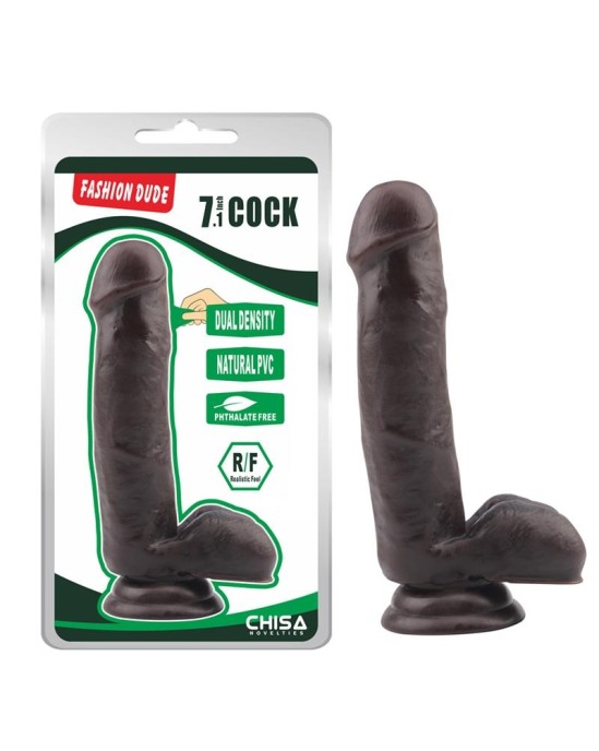 Chisa Dildo Dual Density Fashion Dude 17,8 x 4 cm brūns