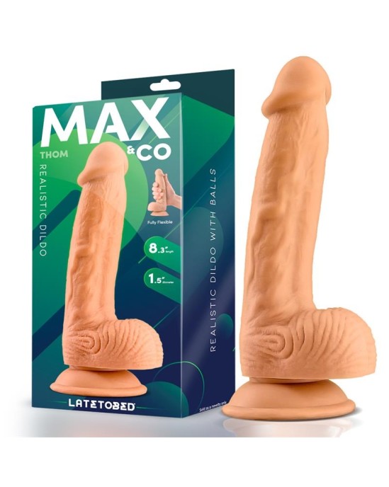 Max & Co Thom Realistic dildo ar sēklinieku mīkstumu 8.3