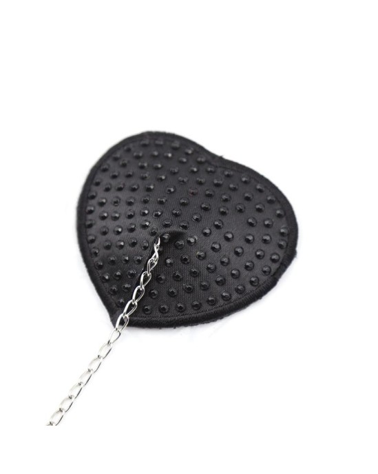 Latetobed Bdsm Line Nipple Covers with Metal Chain Black