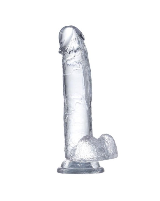 Glazed Realistic Dildo with Testicles Crystal Material 18 cm