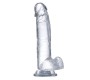 Glazed Realistic Dildo with Testicles Crystal Material 18 cm