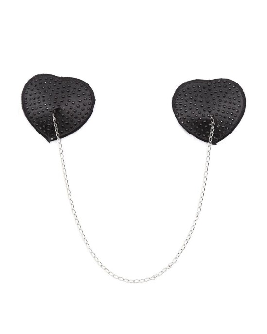 Latetobed Bdsm Line Nipple Covers with Metal Chain Black