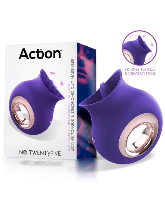 Action No. TwentyFive Licking Tongue and Vibrator Clitoris Massager