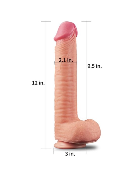 Lovetoy Dildo Nature 12 Dual Layer Flesh