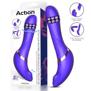 Action Rayden noņemams rotējošs krelles vibrators ar pulsāciju divās pozīcijās