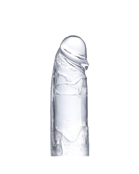 Glazed Realistic Dildo with Testicles Crystal Material 18 cm