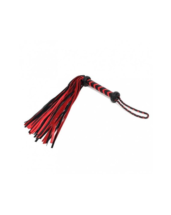 Bondage Play Pīta Flogger āda melni sarkana