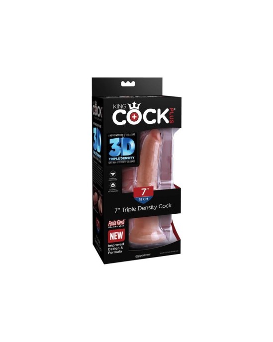 King Cock Trīskāršā blīvuma dildo 7 karamele