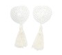 Latetobed Bdsm Line Sequin Nipple Cover with Tassel White