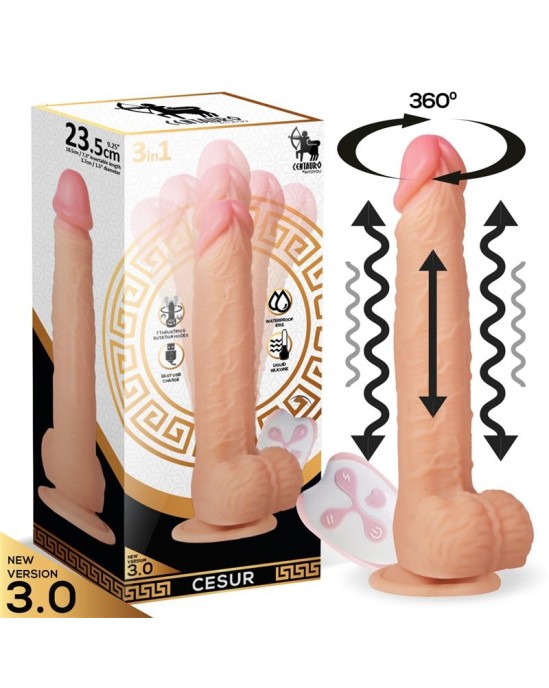 Centauro Cesur 3.0 Realistic Dildo Vibrating, Wavy, 360? and Up-and-Down Movement Remote Control USB