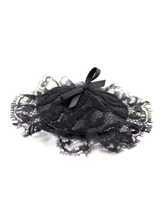 Latetobed Bdsm Line Nipple Covers with Lace Black