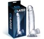 Glazed Realistic Dildo with Testicles Crystal Material 18 cm