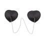 Latetobed Bdsm Line Nipple Covers with Metal Chain Black