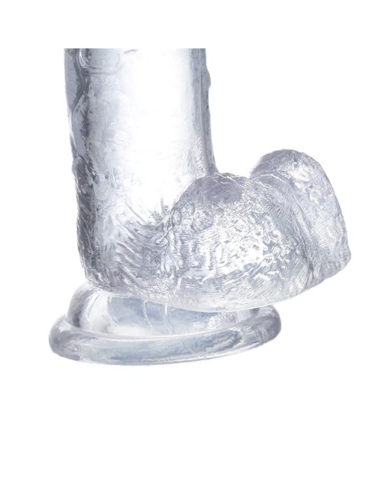 Glazed Realistic Dildo with Testicles Crystal Material 18 cm