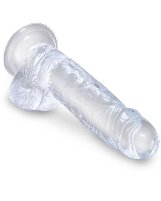 King Cock CLEAR - REALISTIC PENIS WITH BALLS 15.2 CM TRANSPARENT