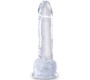 King Cock CLEAR - REALISTIC PENIS WITH BALLS 15.2 CM TRANSPARENT