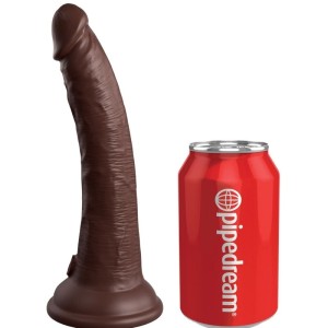 King Cock ELITE - REĀLISTS SILIKONA DILDO 17,8 CM BRŪNA