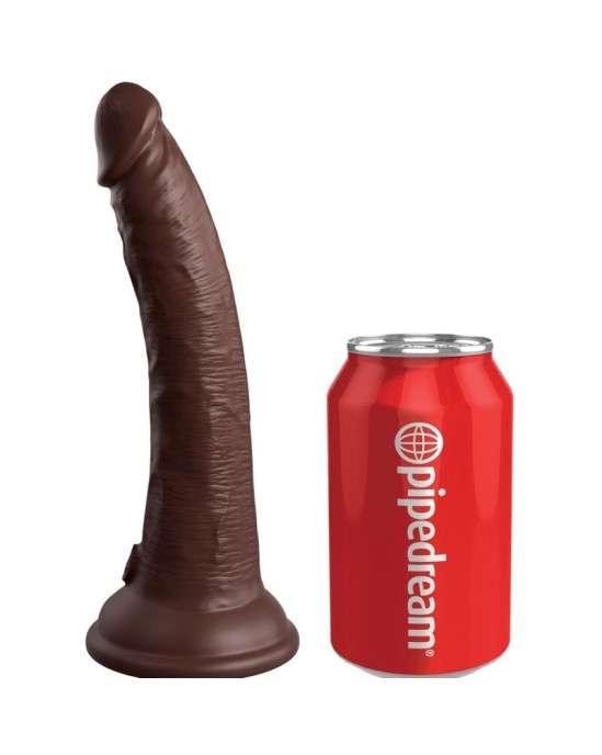 King Cock ELITE - REĀLISTS SILIKONA DILDO 17,8 CM BRŪNA