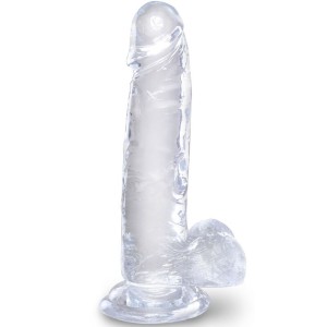 King Cock CLEAR - REALISTIC PENIS WITH BALLS 15.2 CM TRANSPARENT