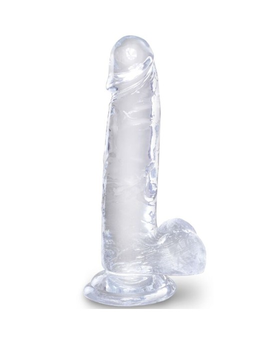 King Cock CLEAR - REALISTIC PENIS WITH BALLS 15.2 CM TRANSPARENT