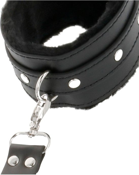 Darkness Bondage DARKNESS - LEATHER HANDCUFFS FOR FOOT AND HANDS BLACK