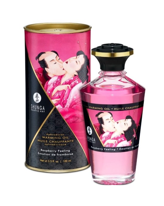 Shunga Oils SHUNGA - HEAT EFFECT MASSAGE OIL INTENSE RASPBERRY FLAVOR 100 ML