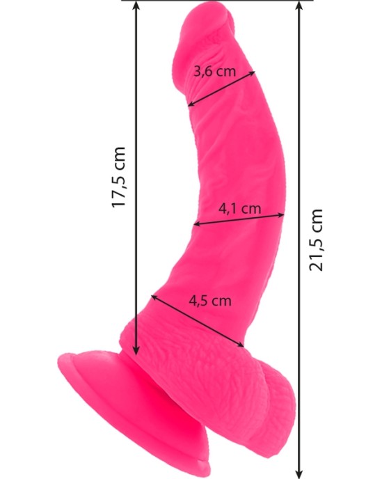 Diversia Elastīgs Vibrējošs Dildo 21,5 CM - rozā