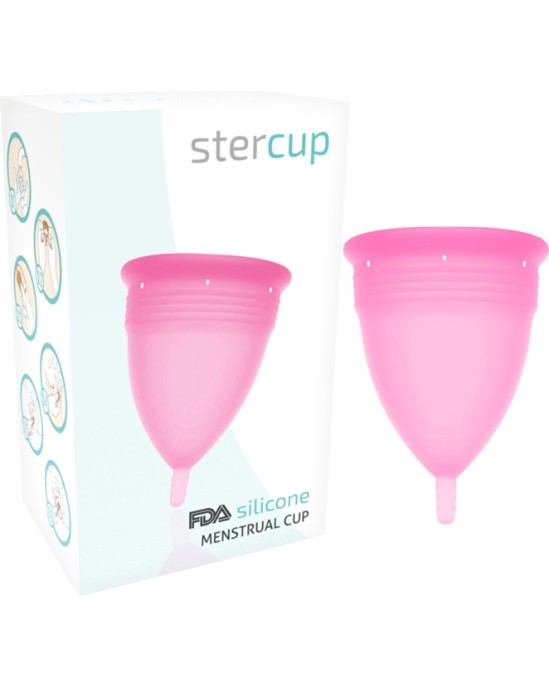 Stercup MENSTRUĀLĀS KAUZES IZMĒRS S ROZĀ KRĀSA FDA SILIKONS