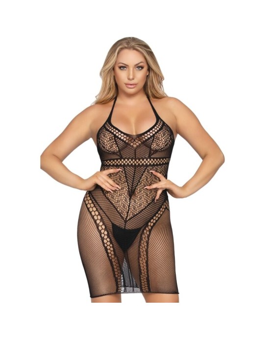 Leg Avenue Dresses LEG AVENUE MULTI NET MINI DRESS ONE SIZE - BLACK