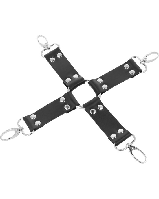 Darkness Bondage DARKNESS - LEATHER HANDCUFFS FOR FOOT AND HANDS BLACK