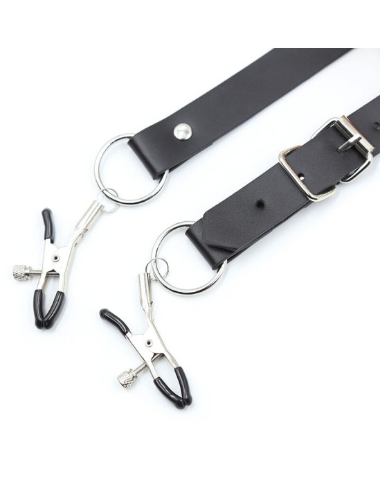 Ohmama Fetish CLITORIS CLAMPS WITH LEG STRAPS