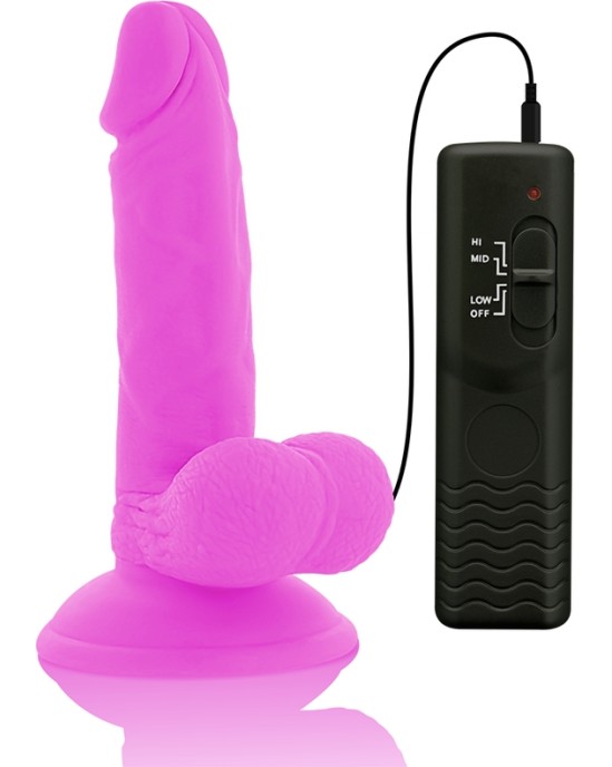 Diversia ELASTĪGS Vibrējošs Dildo 17 CM - violets