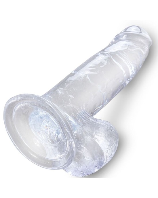 King Cock CLEAR - REALISTIC PENIS WITH BALLS 15.2 CM TRANSPARENT