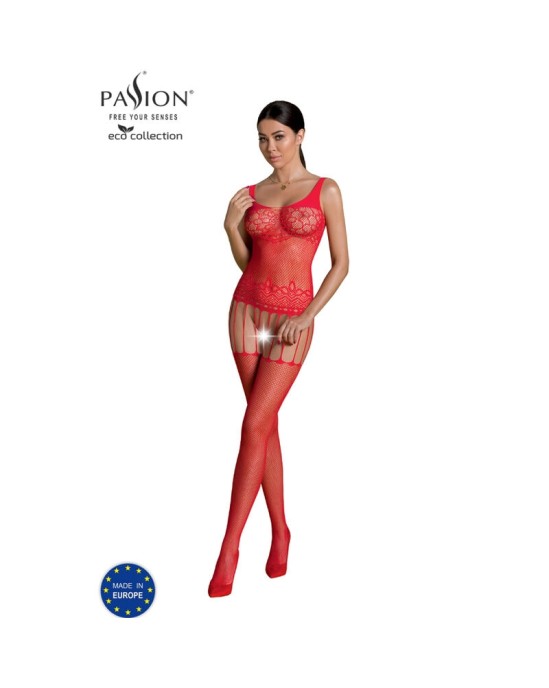 Passion Woman Bodystockings PASSION - ECO COLLECTION ТЕЛЕНЬ-ЧУЛКИ ECO BS001 RED