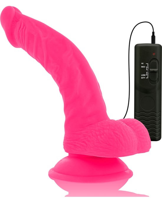 Diversia Elastīgs Vibrējošs Dildo 21,5 CM - rozā