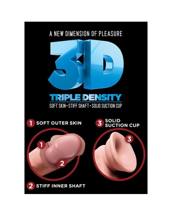 King Cock РЕАЛИСТИЧЕСКИЙ ПЕНИС С ШАРИКАМИ 3D 24,8 СМ СВЕТ