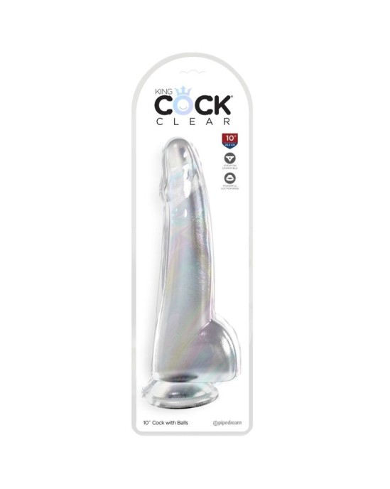 King Cock DZIDRS - DILDO AR sēkliniekiem 19 CM caurspīdīgs