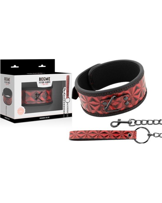 Begme Red Edition BEGME - RED EDITION PREMIUM VEGĀNA ĀDAS apkakle AR NEOPRĒNA ODERI